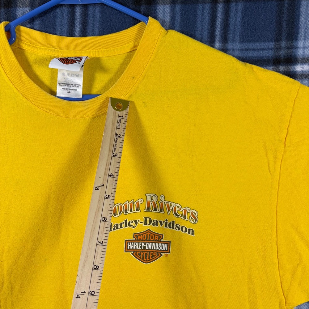 Harley-Davidson Four Rivers Paducah KY Riverboat Graphic T-Shirt Yellow Mens XL - Picture 4 of 8